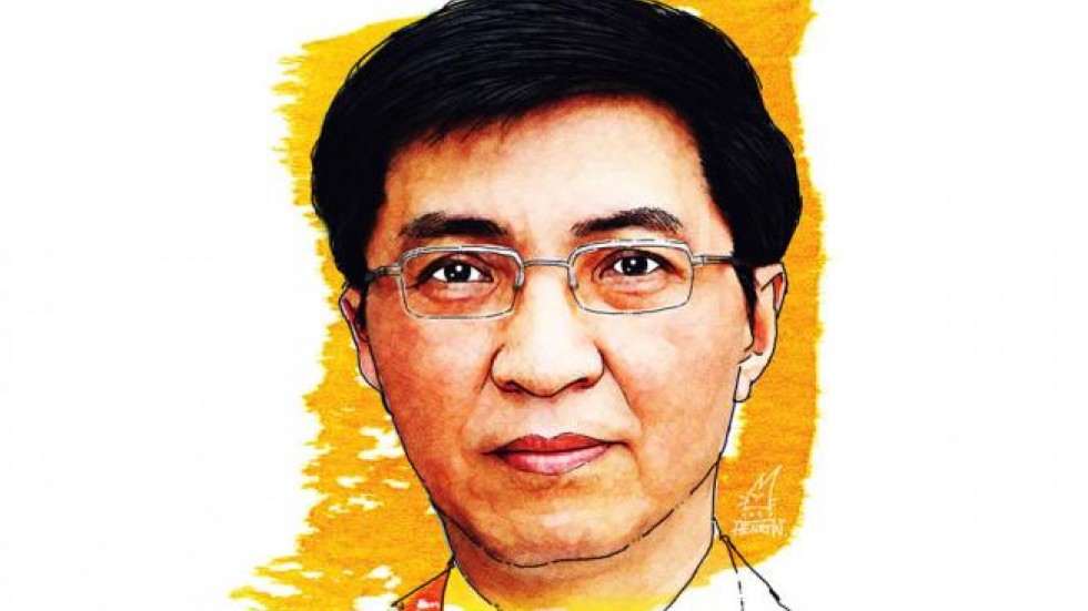 Un ritratto di Wang Huning.
