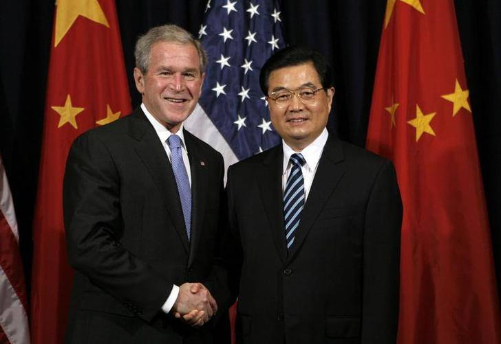 J. W.  Bush e Hu Jintao