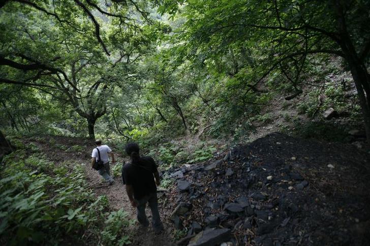 Ambientalisti nel canyon di Sant'Ana. REUTERS/Tomas Bravo
