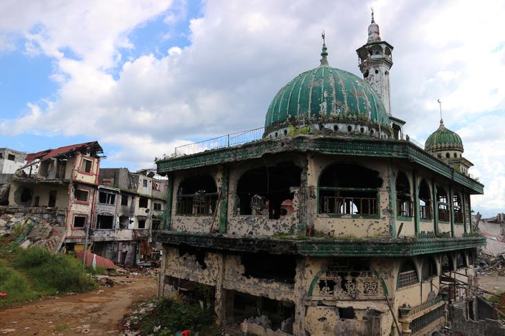 Una moschea distrutta dai proiettili a Marawi, Filippine meridionali, 22 maggio 2018. REUTERS / Neil Jerome Morales