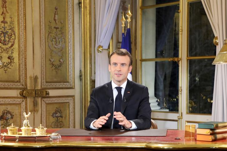 Il presidente francese Emmanuel Macron durante il discorso rivolto alla nazione lo scorso 10 dicembre. Ludovic Marin/Pool via REUTERS