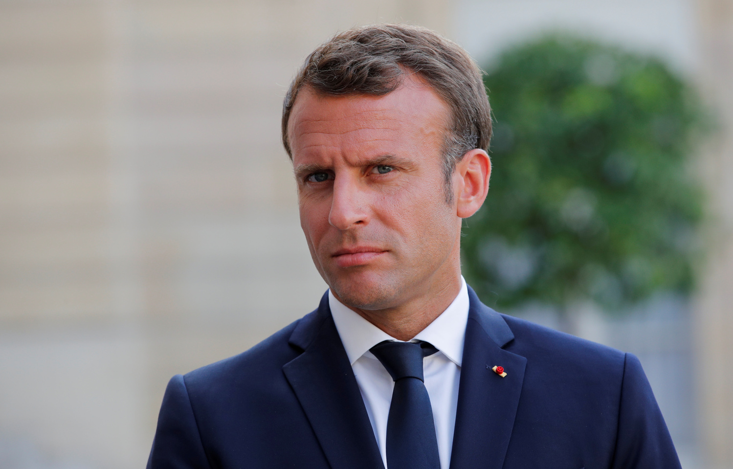 French President Emmanuel Macron delivers a speech. Christophe Petit Tesson/Pool via REUTERS