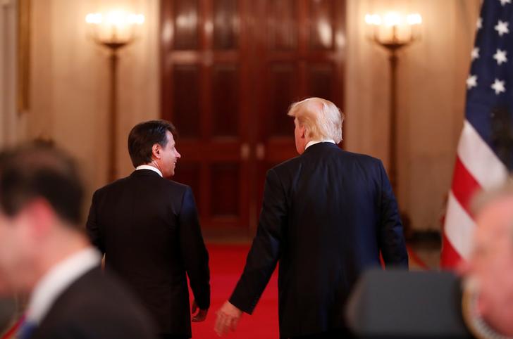 Donald Trump e Giuseppe Conte alla Casa Bianca a Washington, Stati Uniti. REUTERS/Carlos Barria