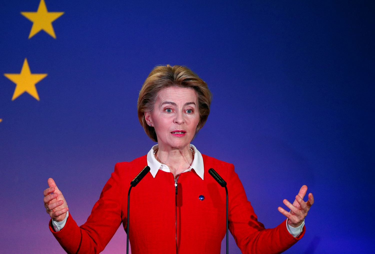 La Presidente della Commissione europea Ursula von der Leyen a Bruxelles, Belgio. REUTERS/Francois Lenoir